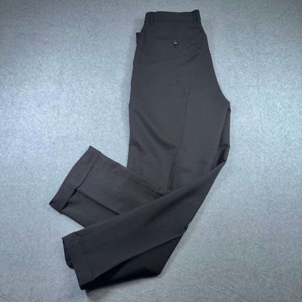 NWT Louis Raphael Dress Pants Mens fits 36x30 Black Flat Front Textured Tailored